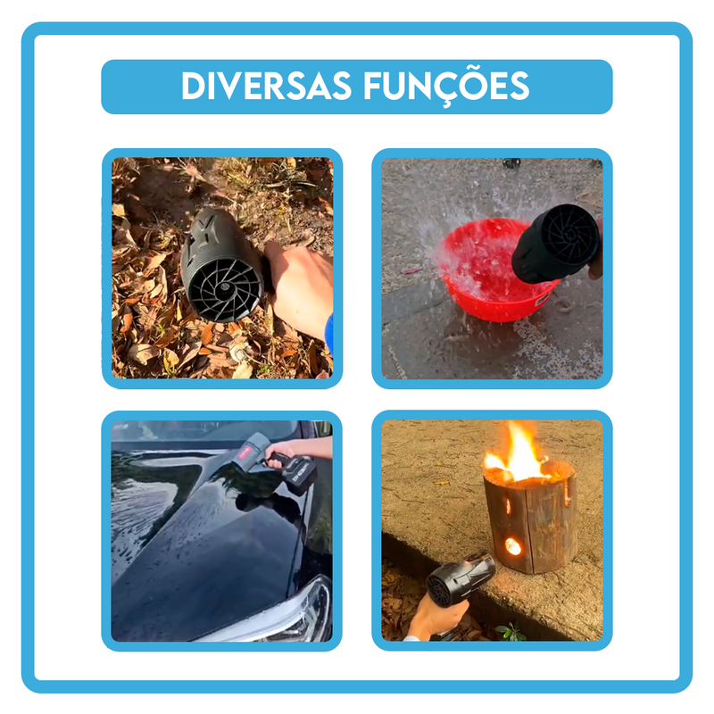 PowerJet™ - Soprador e Secador Turbo Portátil - [Brindes: 2 Baterias e 1 maleta]